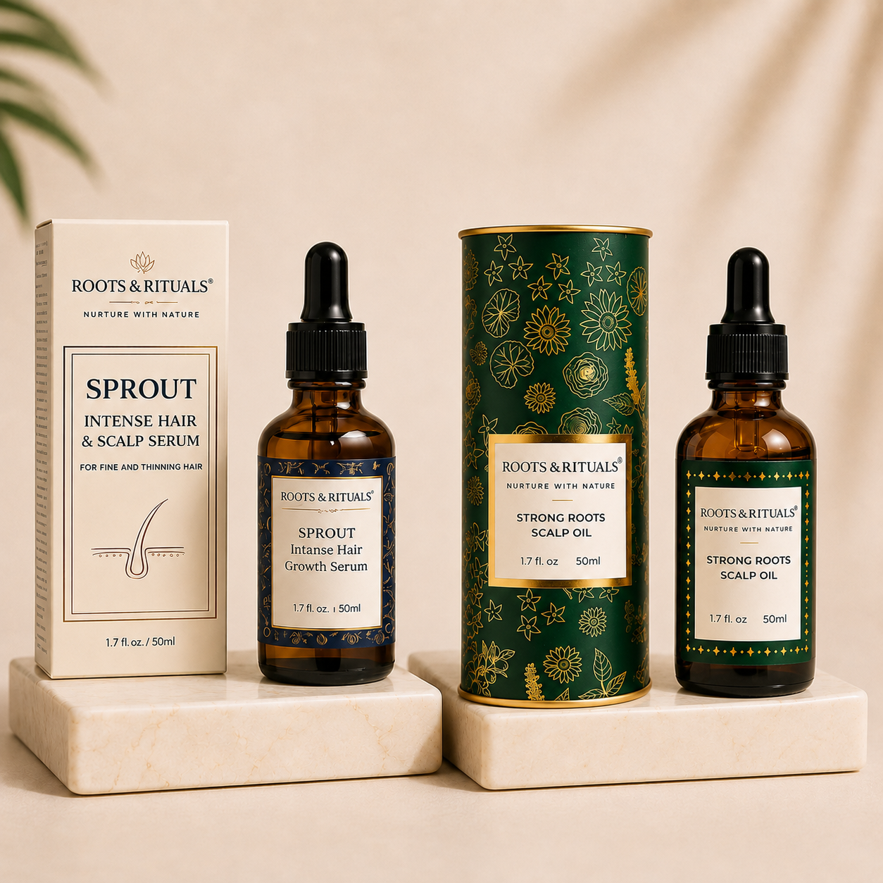 Hair Growth Duo - Sprout Scalp Serum (50ml) and Strong Roots Scalp Oil (50ml)